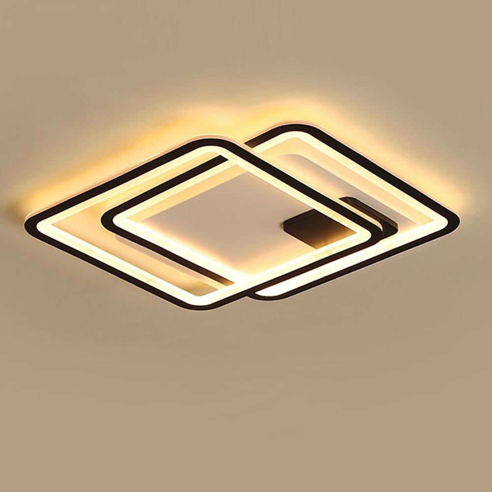 18'' LED 2-Light Square Line Design Dimmable Flush Mount Lights Nordic Style Chic & Modern Metal Plastic Acrylic Novelty Dimmable Ceiling Lights-dazuma