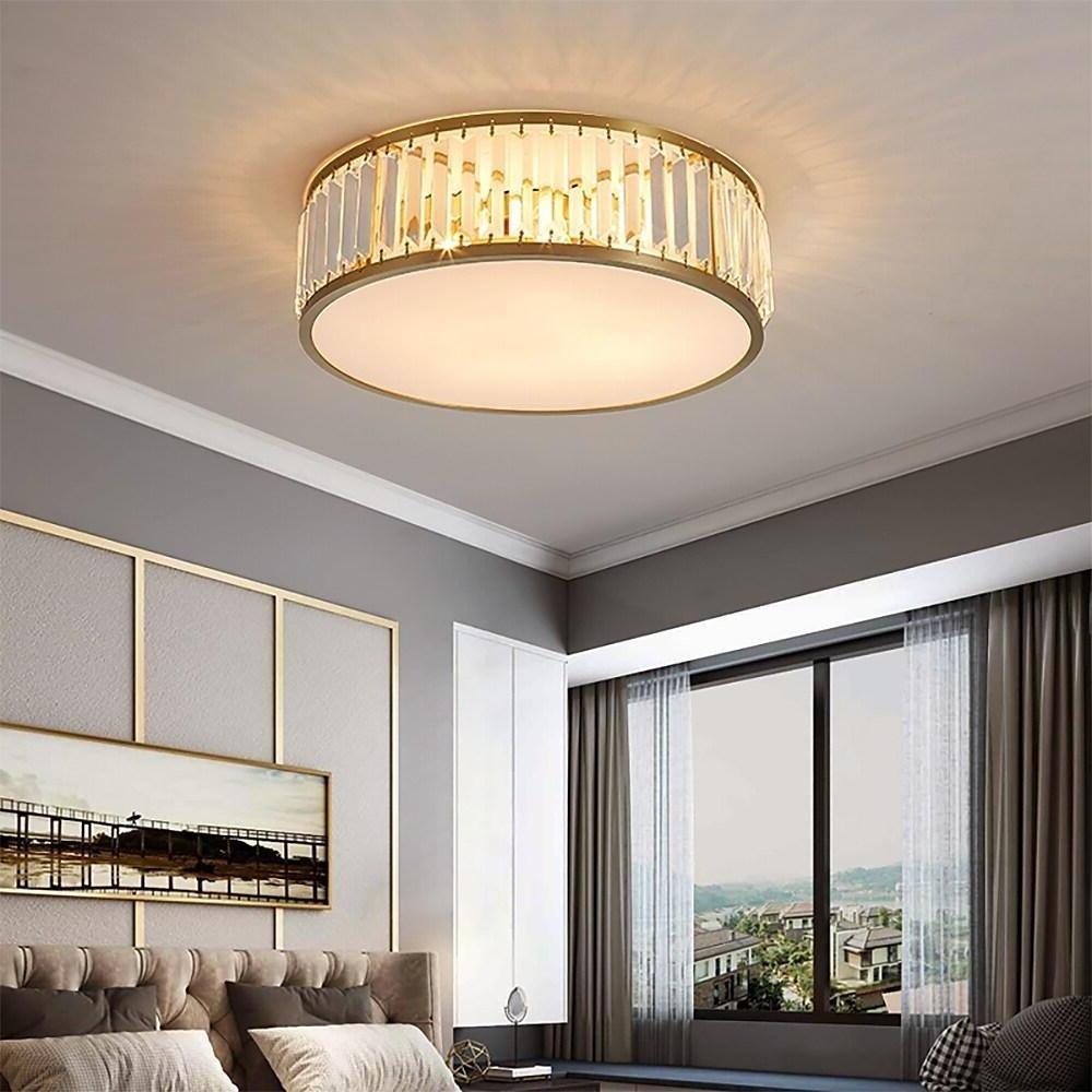 Drum - shaped LED Crystal Nordic Ceiling Lights Flush Mount Lighting