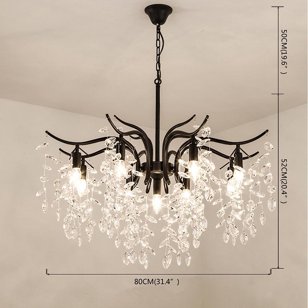 20'' LED 9-Light New Design Creative Chandelier Artistic Contemporary Metal Crystal Candle-Style Design