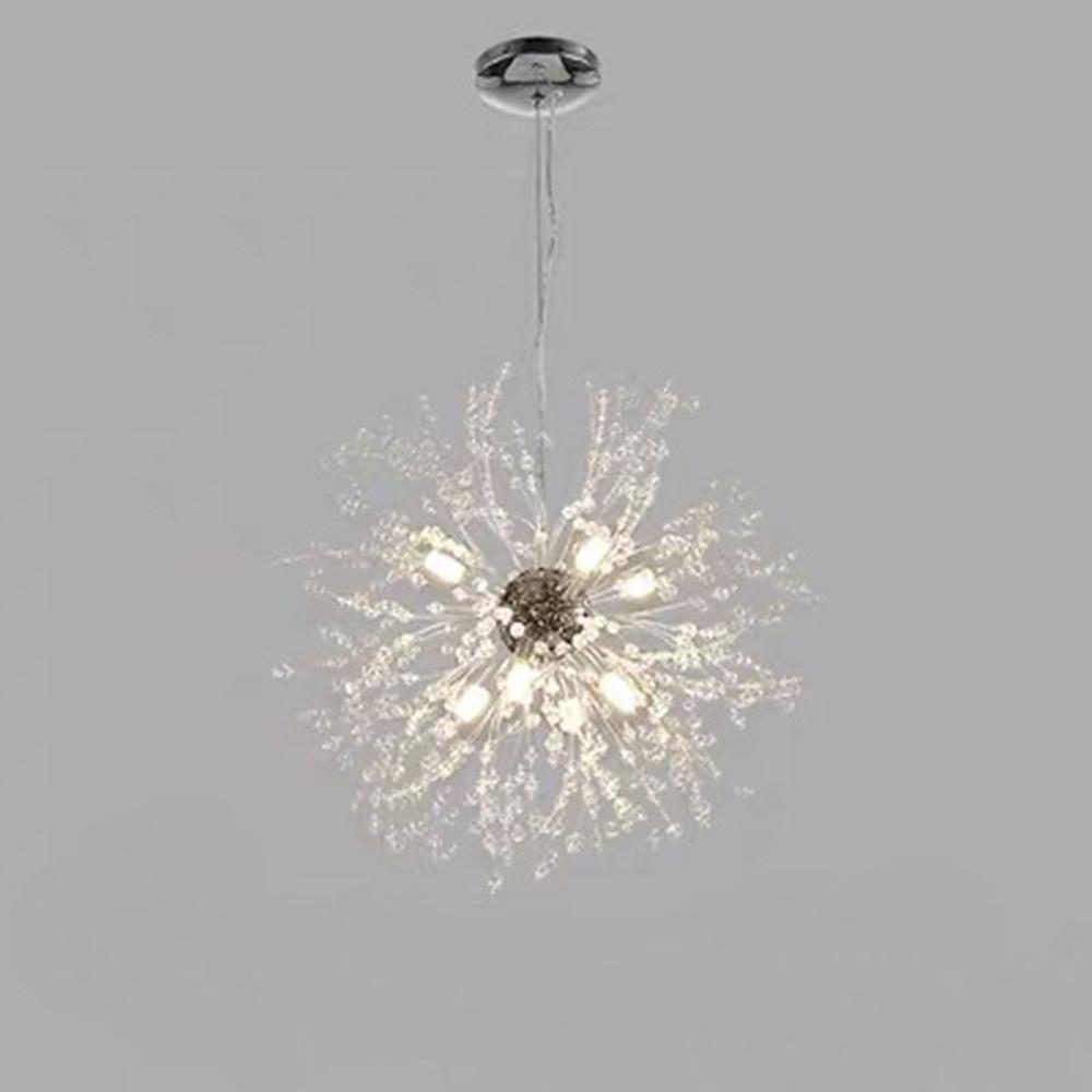 16'' LED 8-Light Chandelier Modern Metal Crystal Globe Design