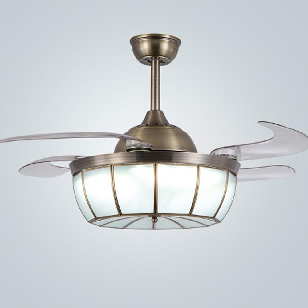 19'' LED 1-Light Single Design Ceiling Fan Copper Glass Classic Modern Style Vintage Style Artistic Style Ceiling Fan Lights