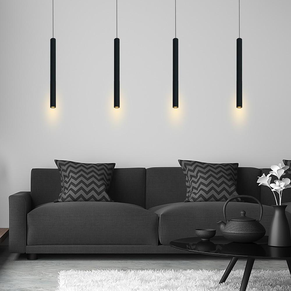 12'' LED 1-Light LED Mini Style Adjustable Pendant Light LED Contemporary Aluminum Acrylic Mini Cylinder Island Lights-dazuma