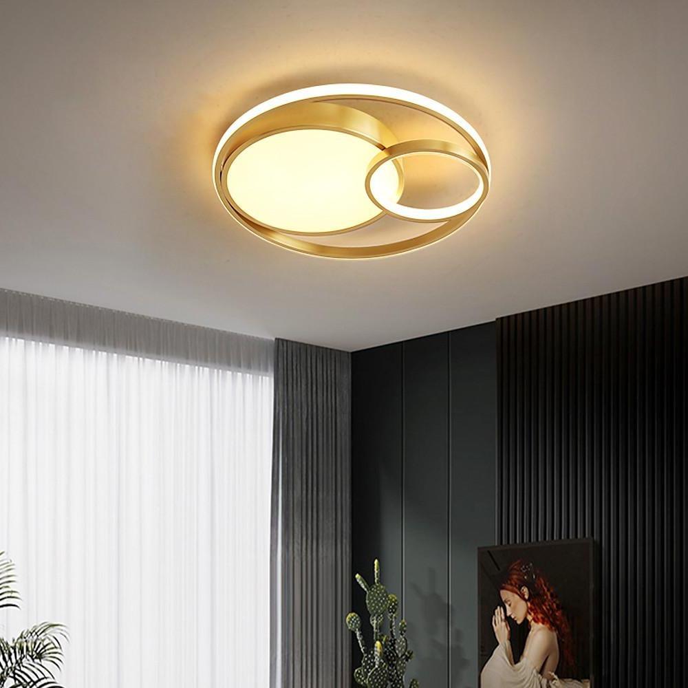 20'' LED 1-Light Dimmable Flush Mount Lights Nordic Style LED Metal Plastic Dimmable Ceiling Lights-dazuma
