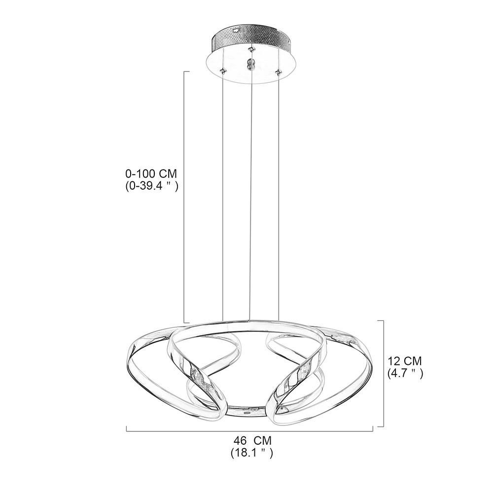 18'' LED 1-Light Chandelier LED Artistic Aluminum Silica gel Novelty Sputnik Circle Design
