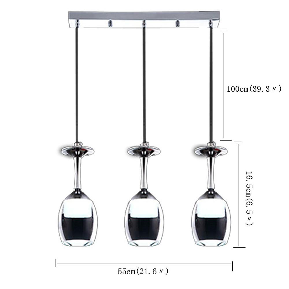 3 - light Electroplated Aluminum Plastic LED Modern Chandeliers Island Lights