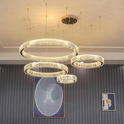 4 - Ring Gold Large Chandeliers for Foyer Modern Crystal Chandelier