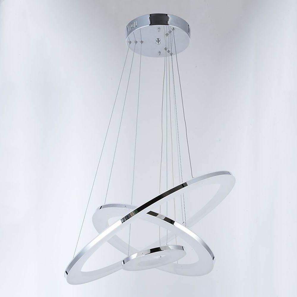 Adjustable LED 3 - Ring Chandelier Modern 24" Hanging Ceiling Light