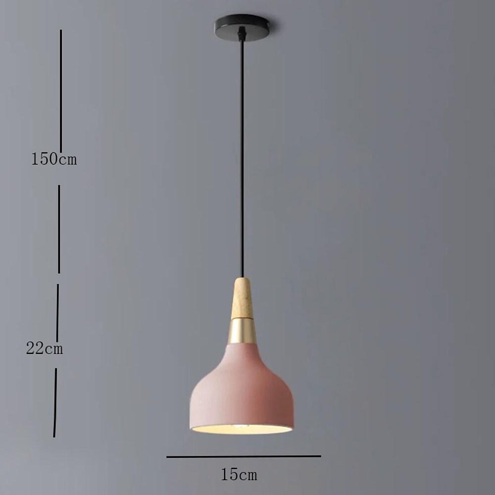 Wood Metal LED Modern Pendant Light Hanging Lamp Island Lights