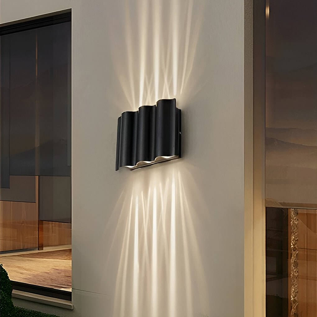 Arc Waterproof Wave Wall Sconces Outdoor Cool LED Up and Down Wall