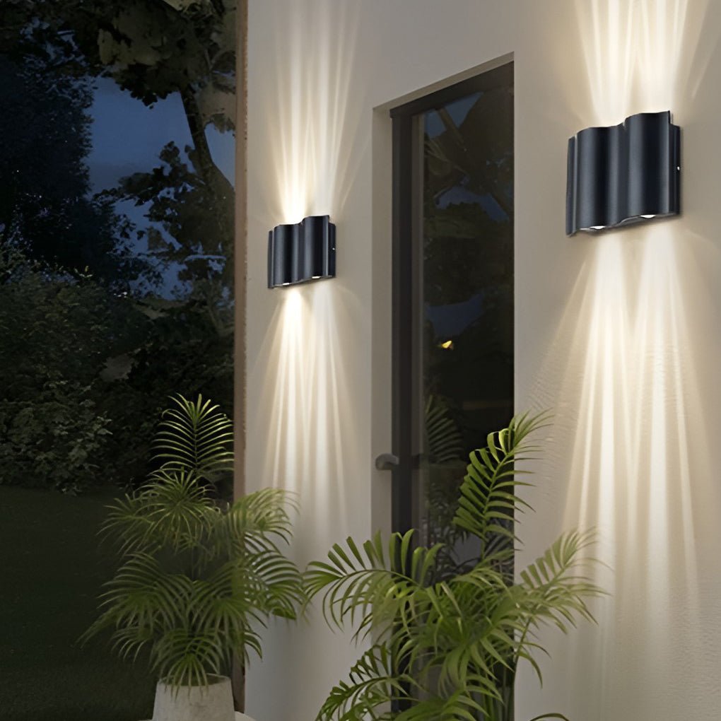 Unique Arc Design LED Sconce Up and Down Lights Wall Sconces Waterproof Outdoor Wall Lights - Dazuma