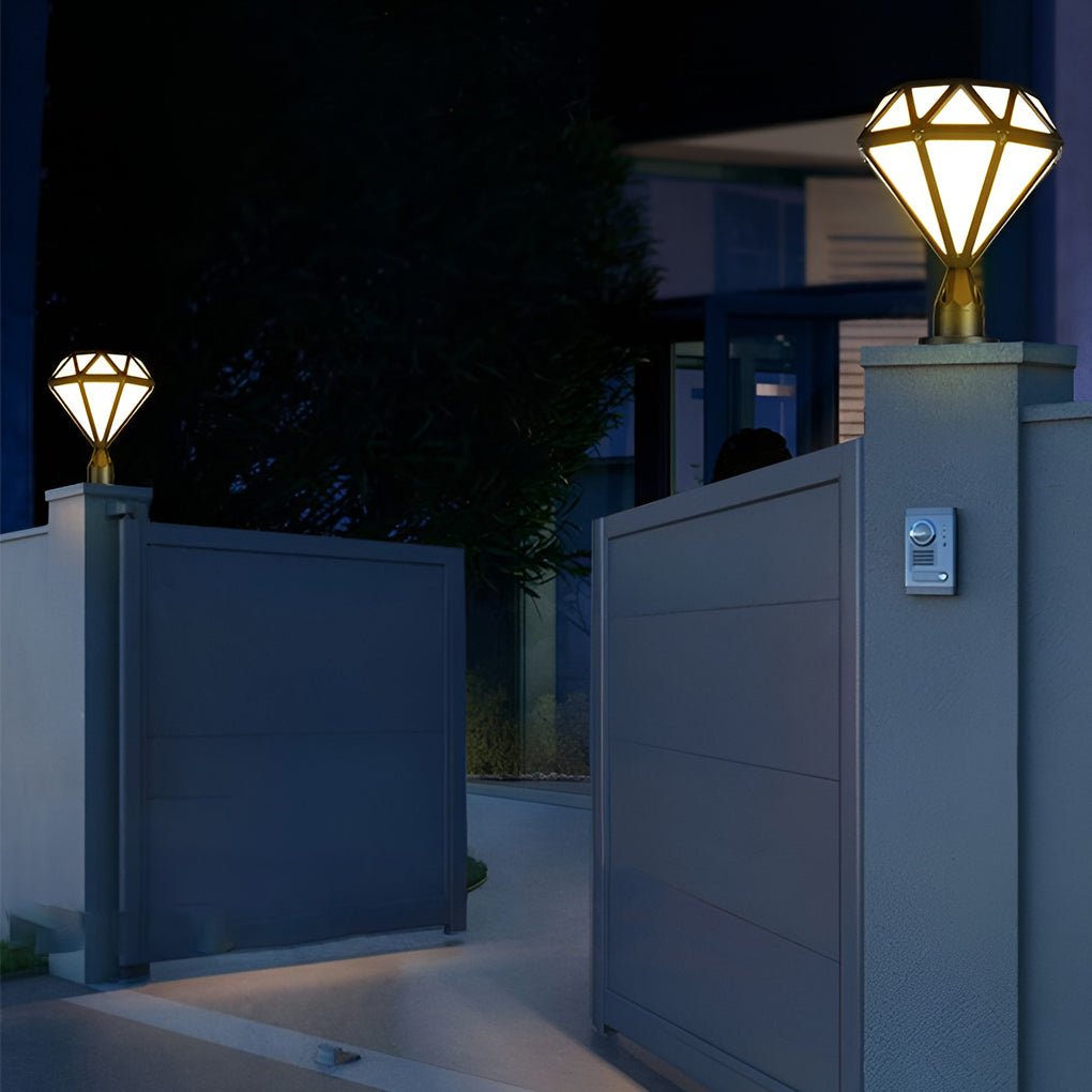 Unique Diamond-shaped LED Post Lights Outdoor Lights Waterproof Fence Post Lights - Dazuma