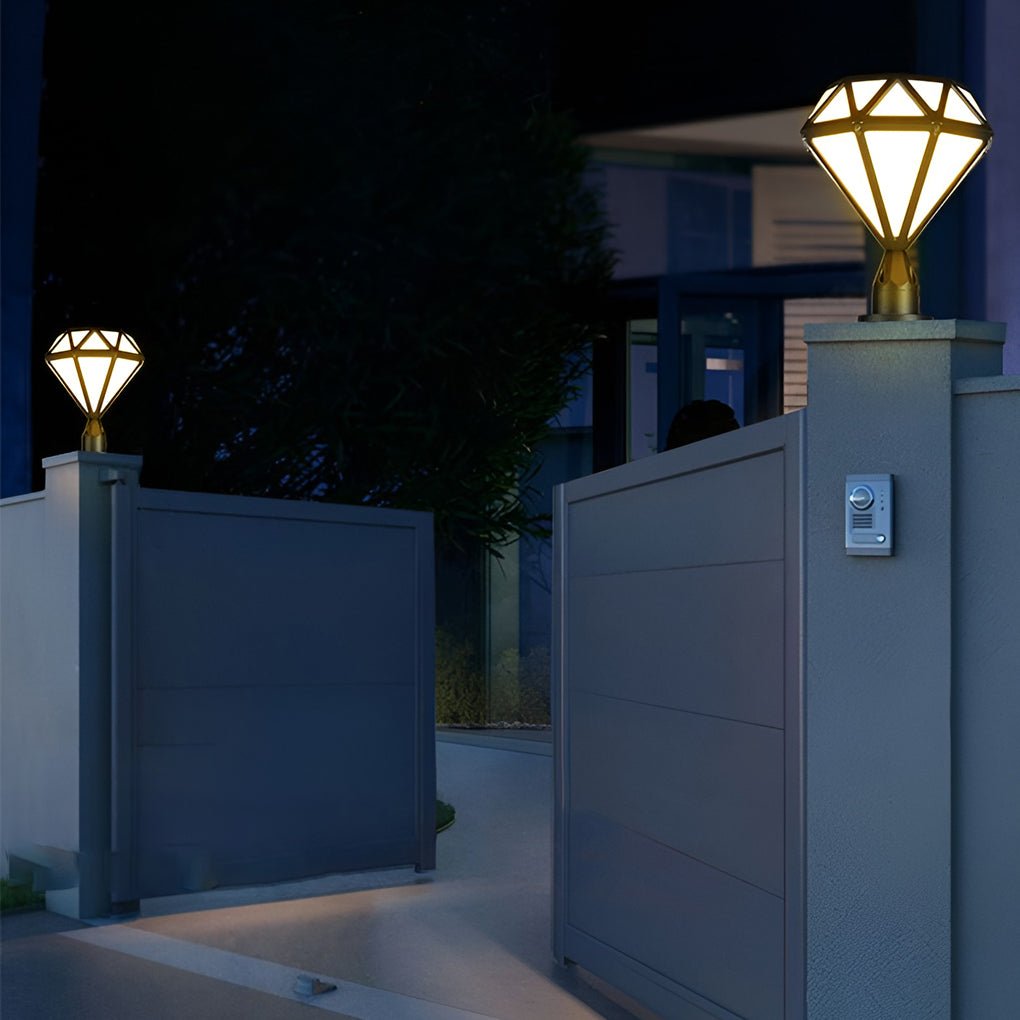 Unique Diamond - shaped LED Post Lights Outdoor Lights Waterproof Fence Post Lights
