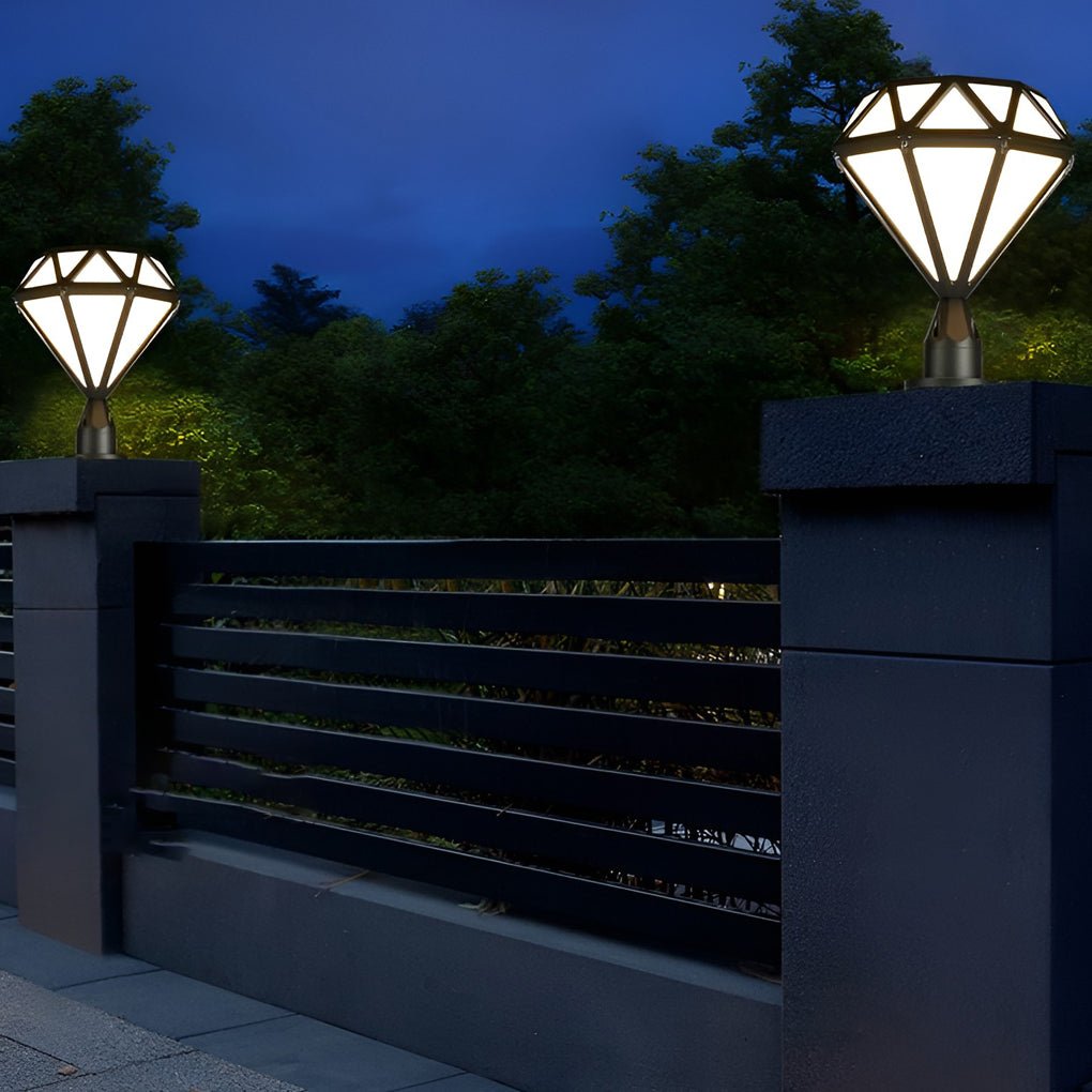 Unique Diamond-shaped LED Post Lights Outdoor Lights Waterproof Fence Post Lights - Dazuma