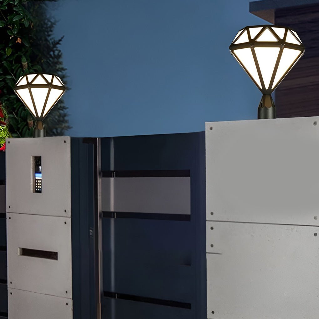 Unique Diamond - shaped LED Post Lights Outdoor Lights Waterproof Fence Post Lights