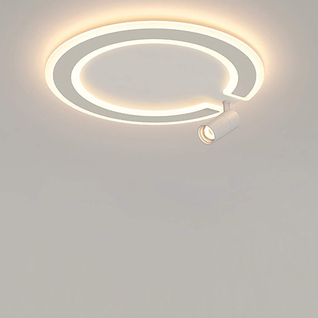 Unique Flush Mount Lighting Circle Shaped Iron Acrylic Light with Spotlight - Dazuma