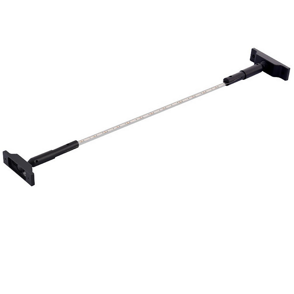 Isolated image of unlit led lights strips for room with black mounting bases on a white studio.