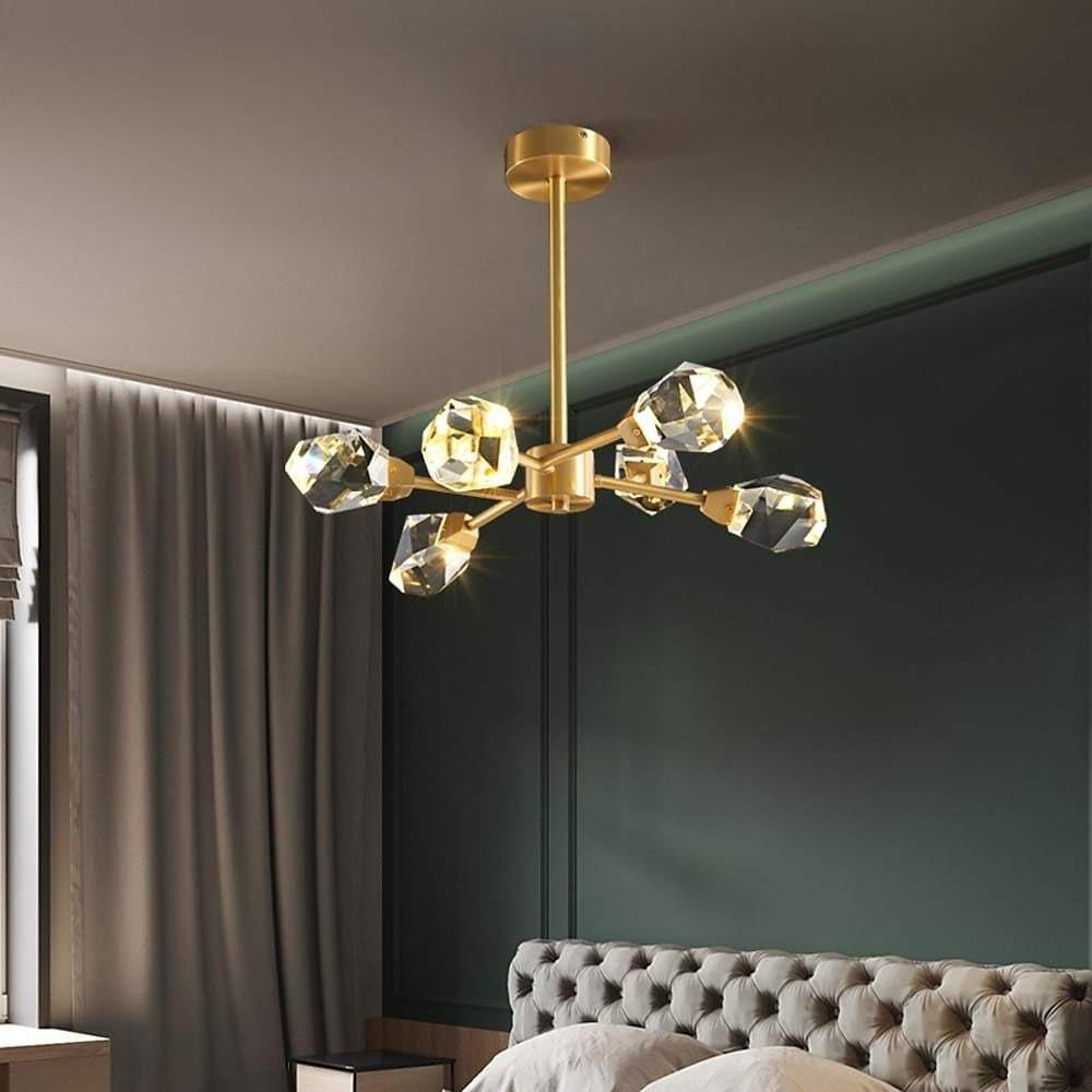 6 - light Electroplated Crystal LED Nordic Chandeliers Hanging Ceiling Lights