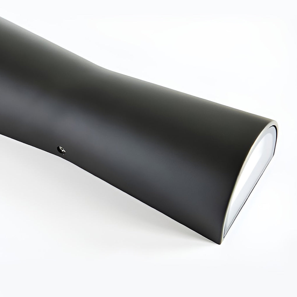 Comparison of white and black up and down wall lights showing symmetrical light distribution.