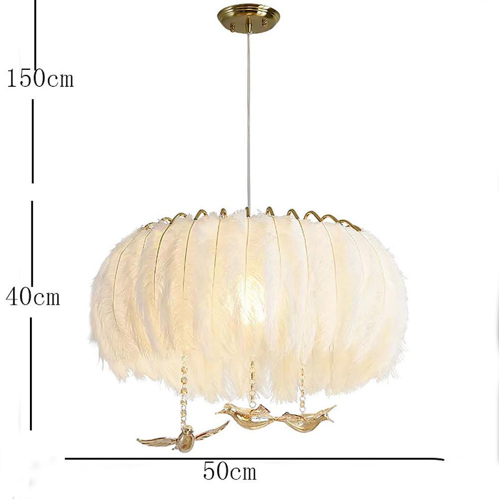 20'' LED 1-Light Chandelier Modern Metal Feather Chandeliers