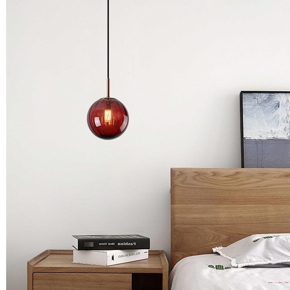 Ball - shaped Electroplated Metal Glass LED Modern Pendant Lighting