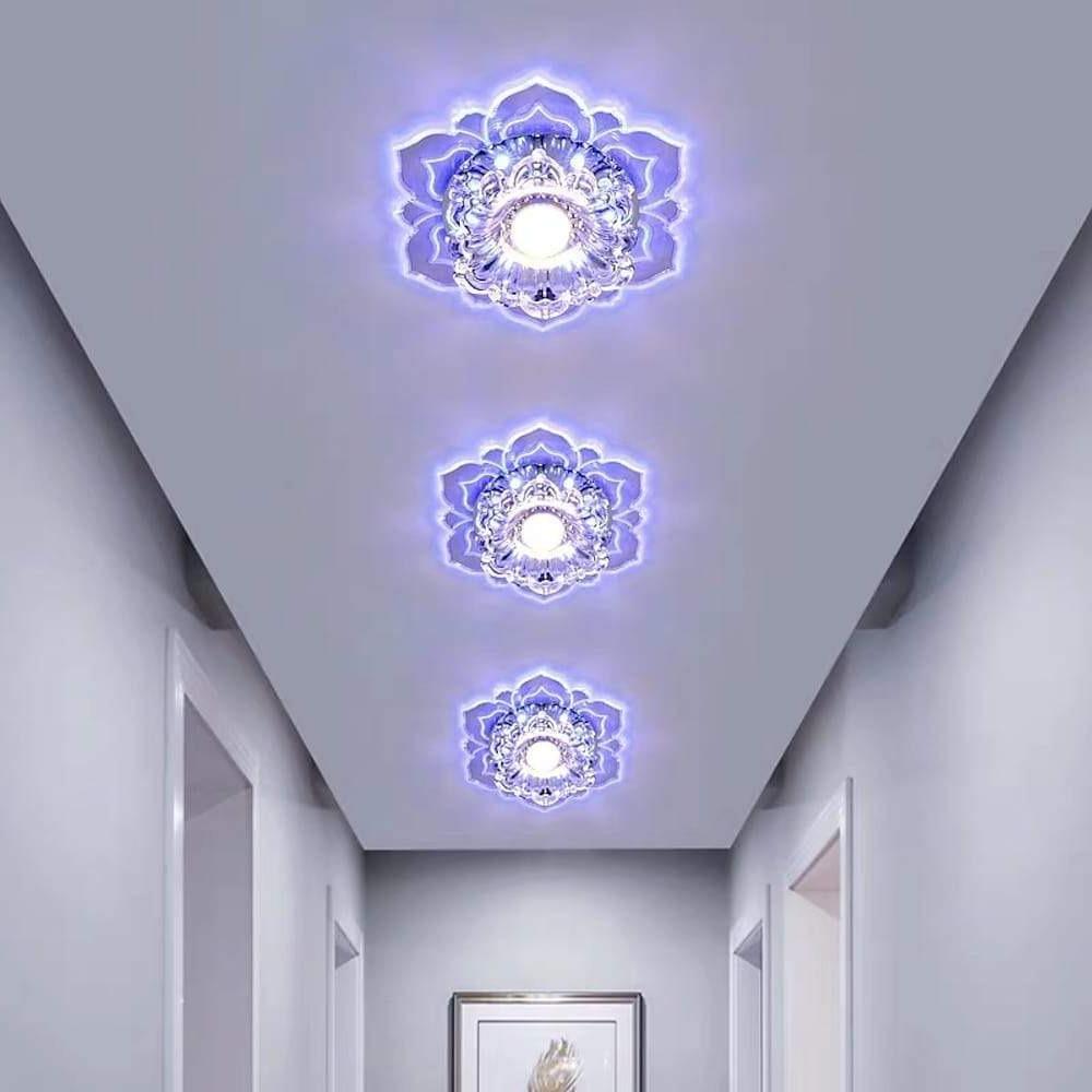 8'' LED 1-Light Lantern Desgin Flush Mount Lights Modern Metal Acrylic Lantern Design-dazuma