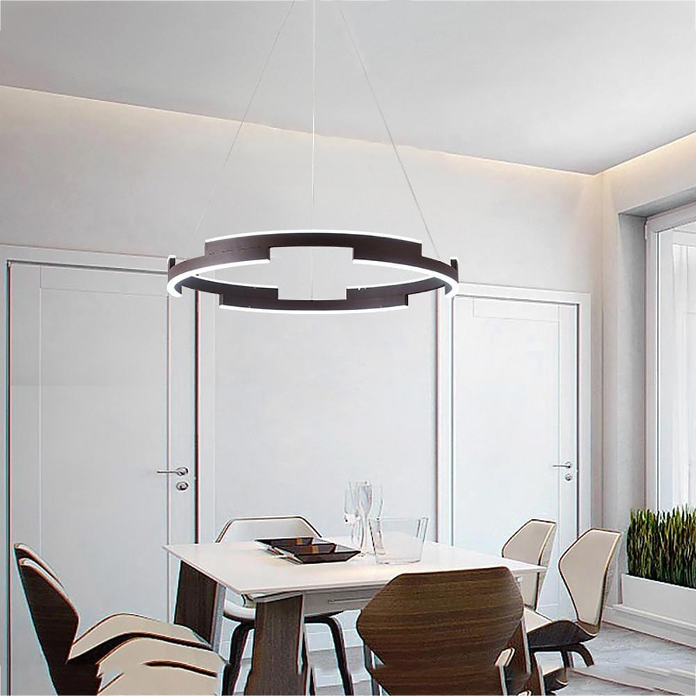 24'' LED 6-Light Chandelier Modern LED Metal Geometrical Circle Circle Design