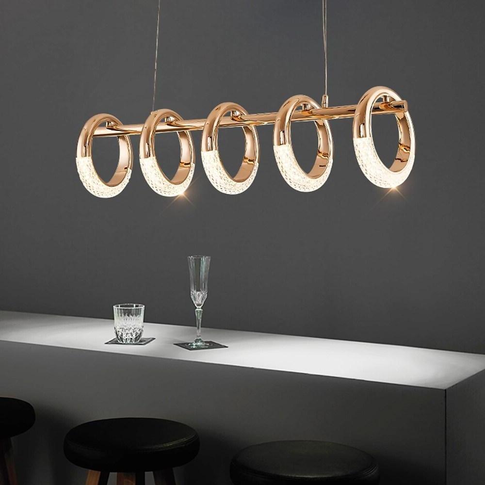 315'' LED 7-Light 5-Light Single Design Pendant Light Nordic Style LED Acrylic Metal Island Lights-dazuma