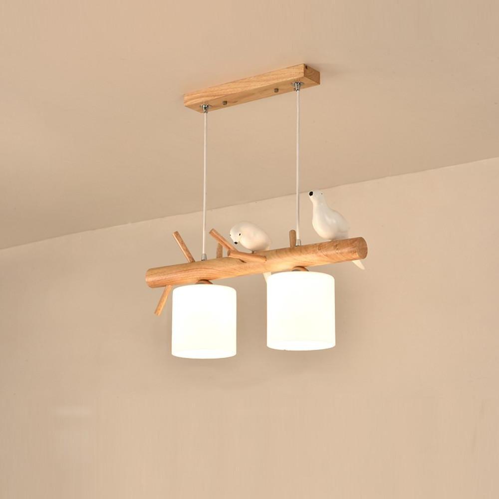 Rustic Island Kitchen Pendant Lighting Wood Glass Pendant Lighting