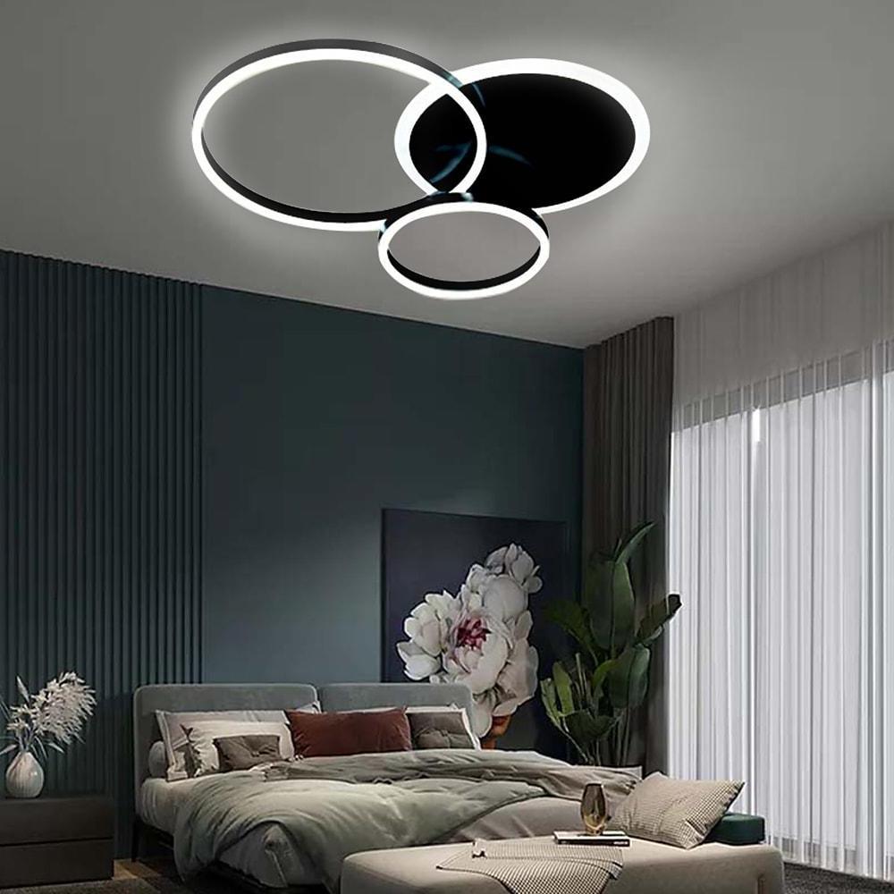 3 - Layers LED Modern Circle Flush Mount Light - 3 - Color Dimmable, 26"x20"