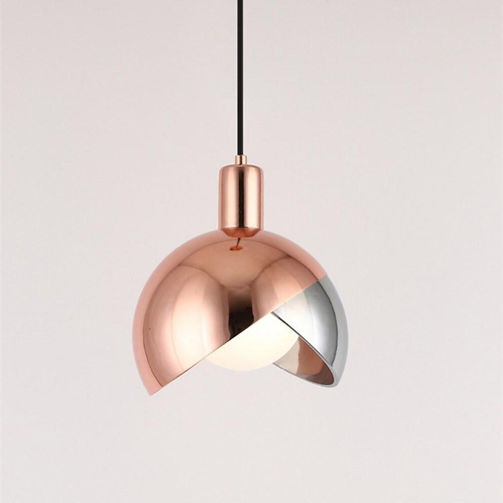 Dual - Colored Semi Globe Metal Glass Pendant Light Industrial Style Pendant Lighting for Office & Dining Room