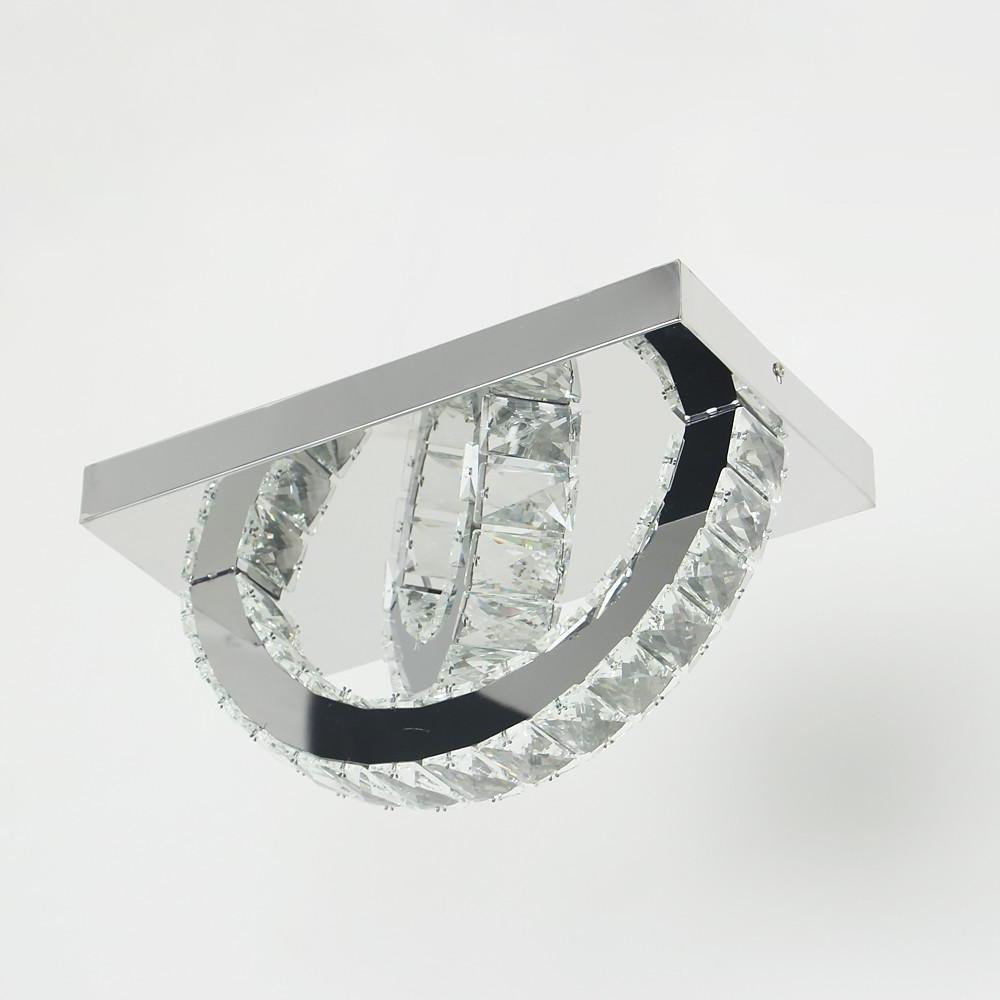 8'' LED 2-Light Geometric Shapes Flush Mount Lights Modern LED Metal Crystal Flush Mounts Semi Flush Mounts