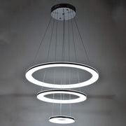 Adjustable LED 3 - Ring Chandelier Modern 24" Hanging Ceiling Light