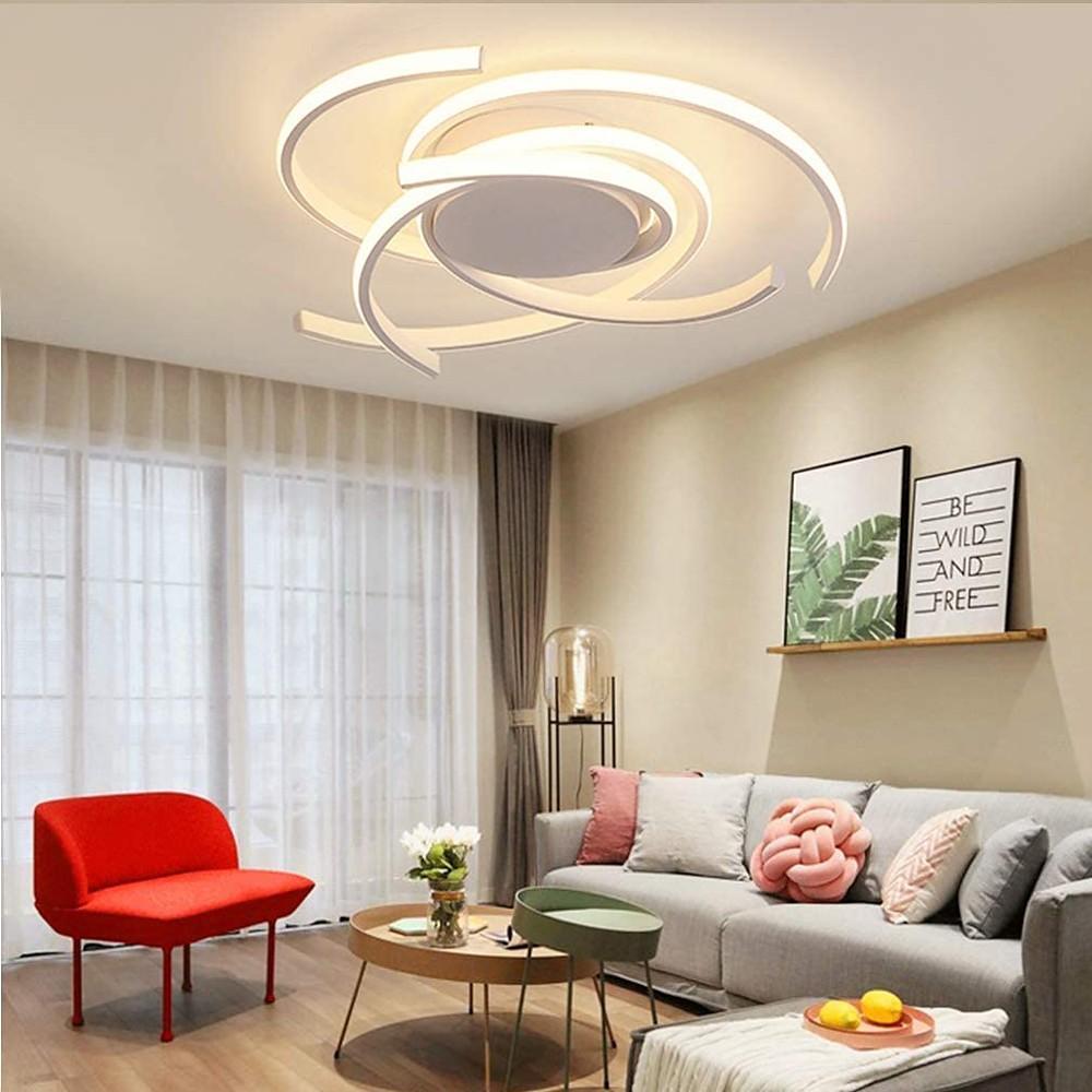 22'' LED 1-Light Flush Mount Lights LED Artistic Aluminum Silica gel Geometrical Dimmable Ceiling Lights