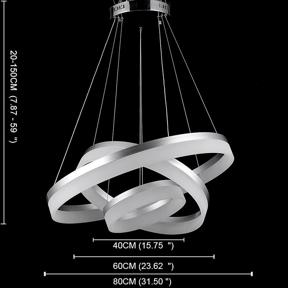 31'' LED 3-Light Geometric Shapes Line Design Circle Design Pendant Light LED Artistic Metal Acrylic Minimalist Linear Fashion Layered Stylish Classic Modern Style Formal Style Artistic Style Pendant Lights-dazuma