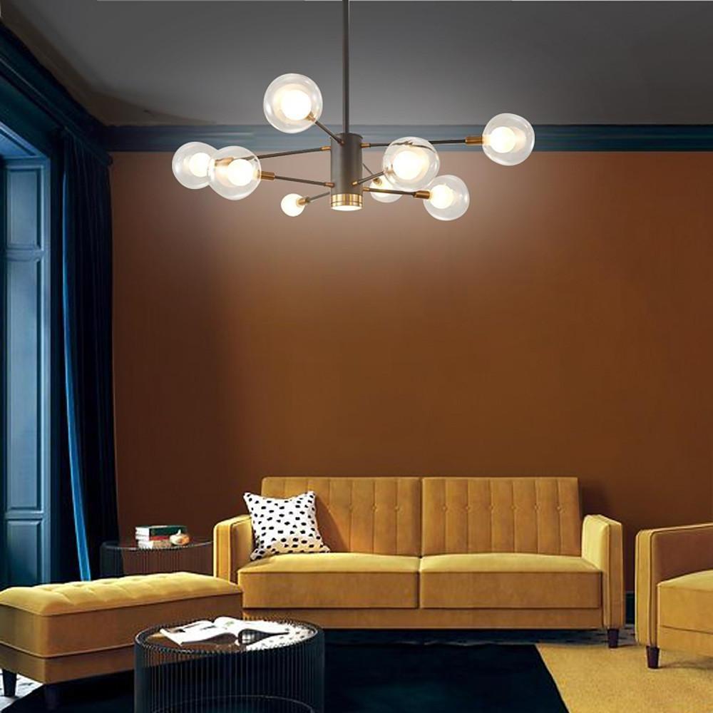 8 - light Glass LED Modern Sputnik Chandelier Hanging Lamp Island Lights