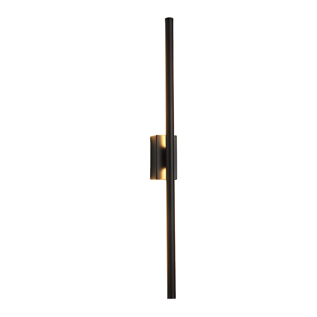 Vertical wall lights with black and gold accents for contemporary spaces.