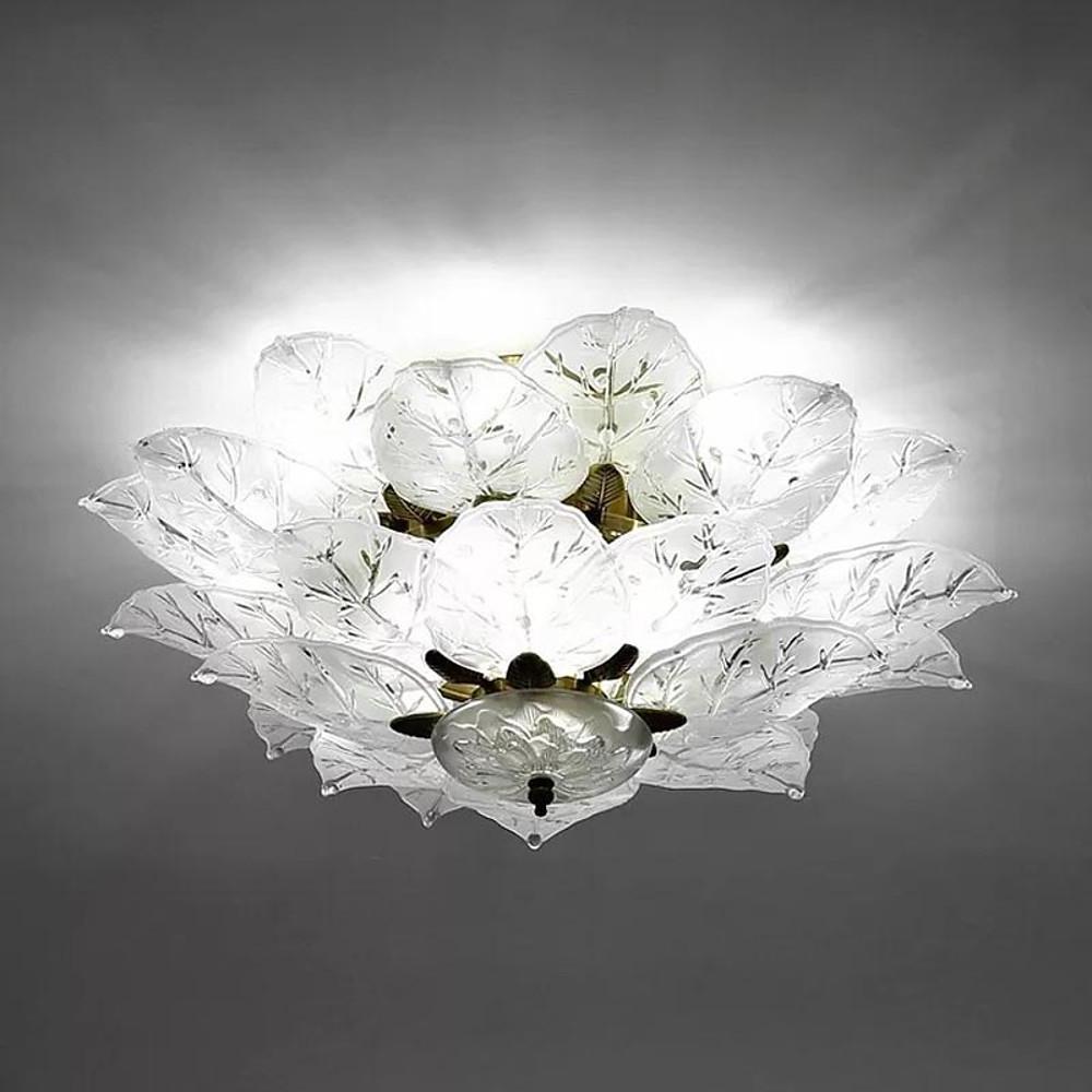 24'' LED 10-Light Flush Mount Lights Traditional Classic Metal Glass Ceiling Lights