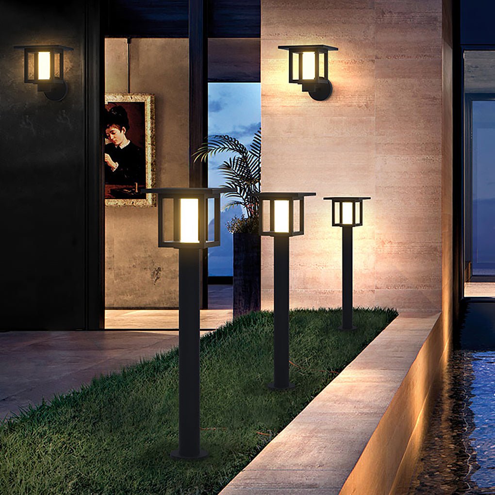 Villa Fence Post Lights Solar Outdoor LED Landscape Lighting Wall Light - Dazuma