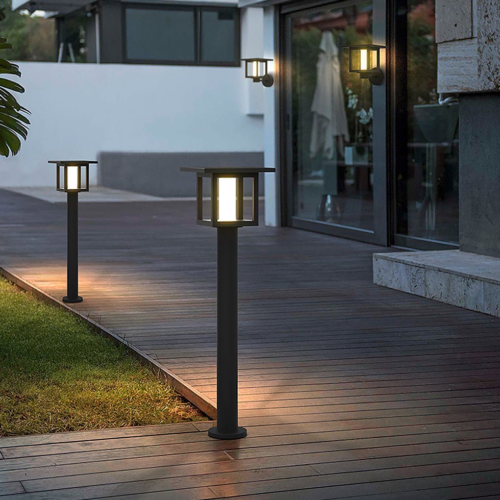 Villa Fence Post Lights Solar Outdoor LED Landscape Lighting Wall Light - Dazuma