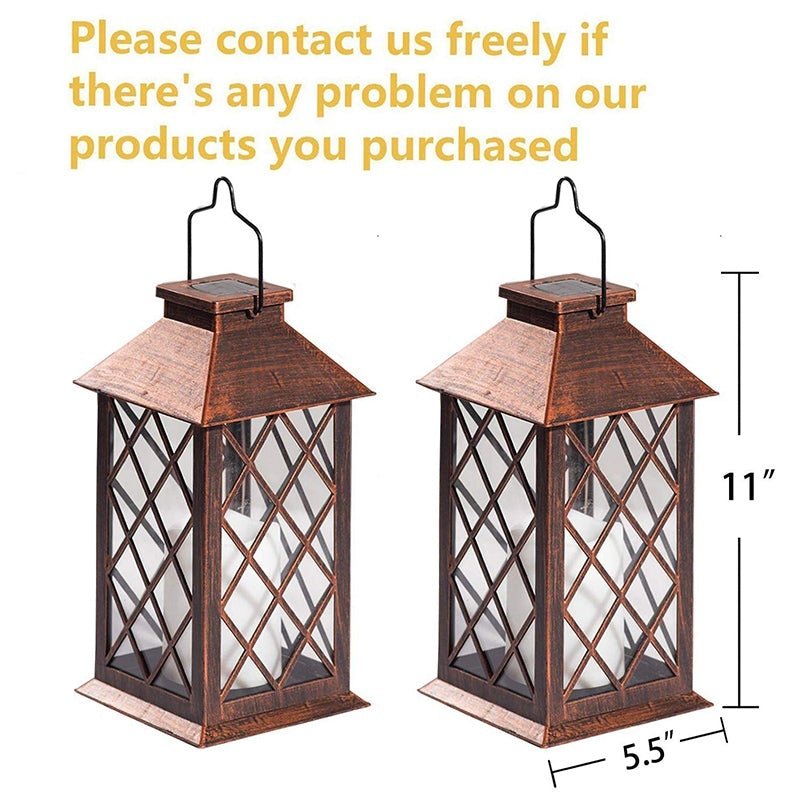 Vintage garden lanterns dimensions, providing size and installation specifications.