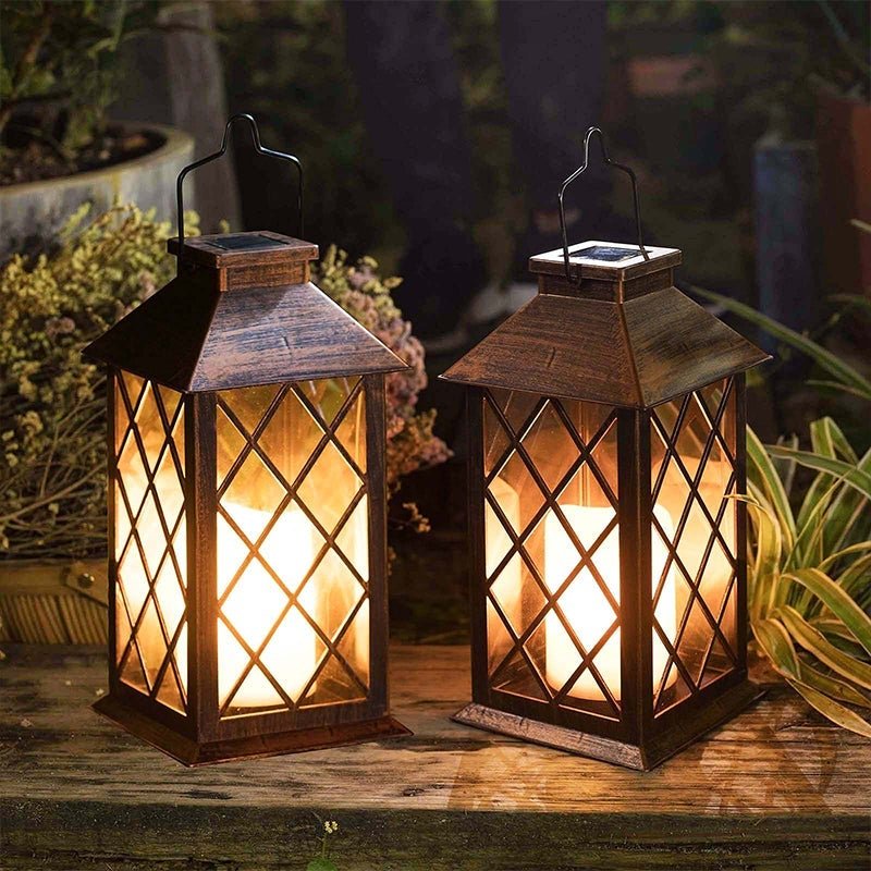 Vintage Garden Lanterns: Solar LED Candle Outdoor Lamp – Dazuma
