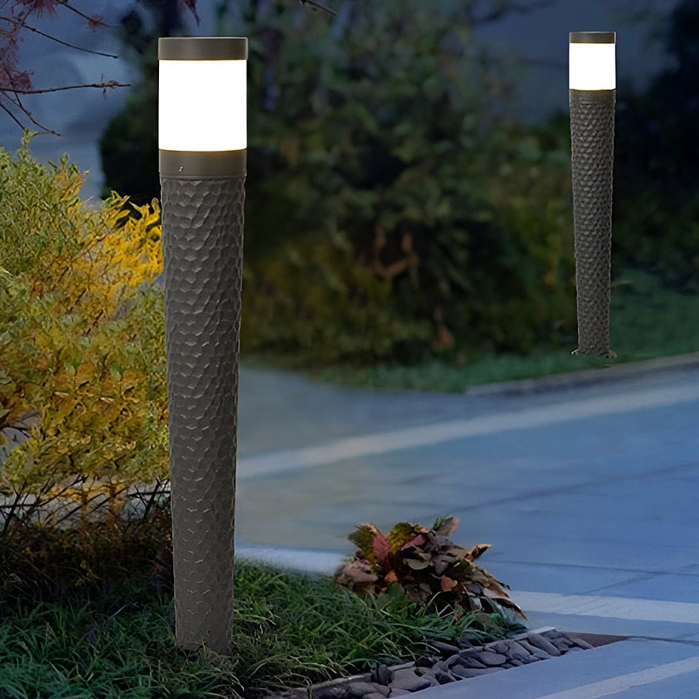 Vintage LED Outdoor Post Lights with Aluminum Body & Dome - Shaped Lampshade