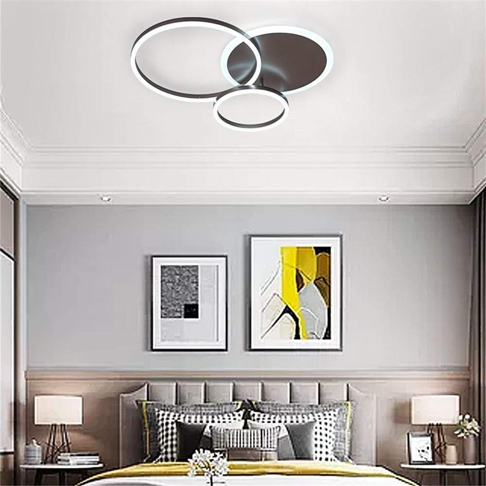 3 - Layers LED Modern Circle Flush Mount Light - 3 - Color Dimmable, 26"x20"