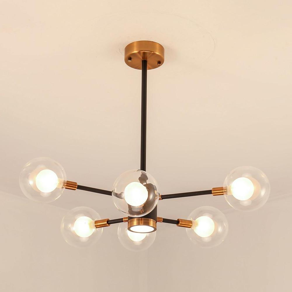 6 - light LED Glass Metal Modern Chandeliers Kitchen Island Lighting