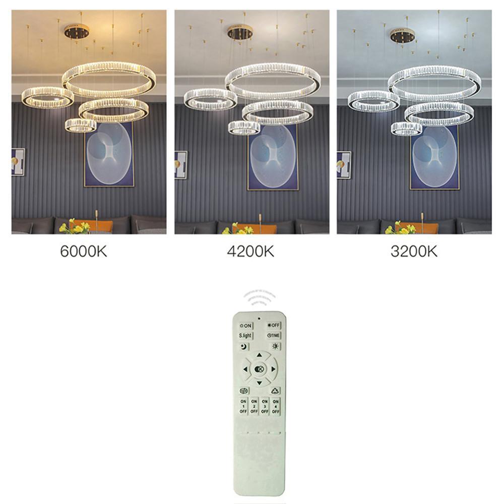 4 - Ring Gold Large Chandeliers for Foyer Modern Crystal Chandelier