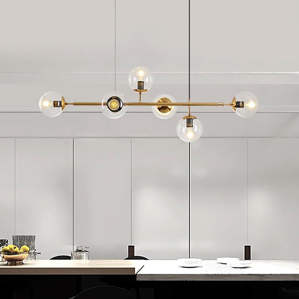 47'' LED Halogen 6-Light New Design Chandelier Nordic Style Modern Metal Glass Island Island Lights