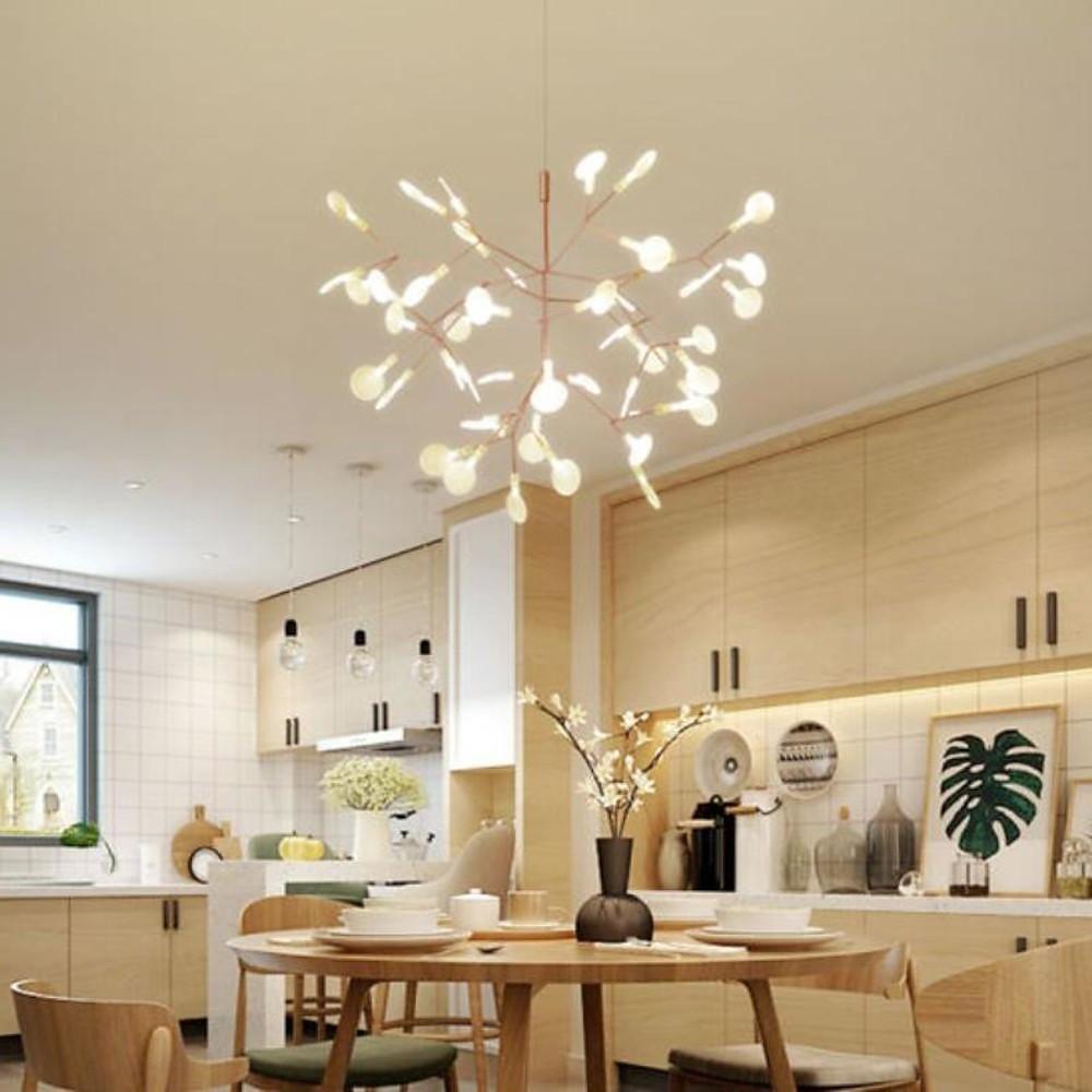 36'' LED 45 Chandelier Nature Inspired Chic & Modern Copper Glass Industrial Sputnik Sputnik Design