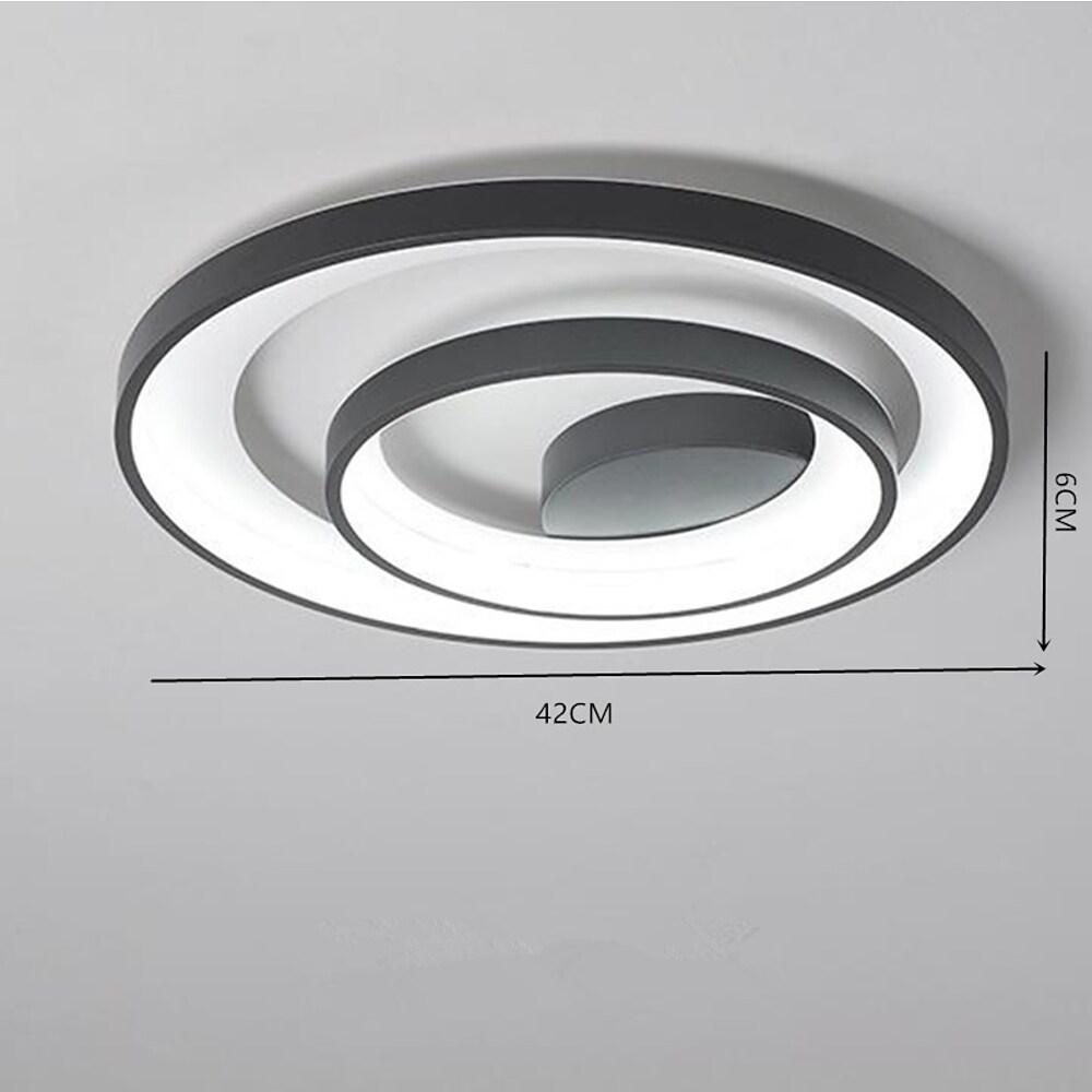 2 - Light 2 - Ring Semi - Flush Mount Ceiling Light LED Elegant Silica Gel Bedroom Light