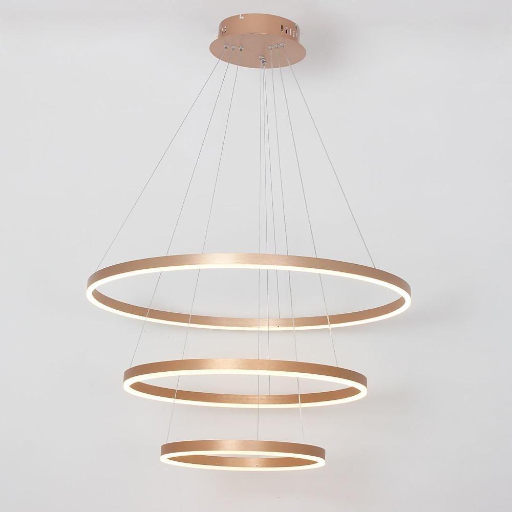 31'' LED 1-Light Dimmable Adjustable Chandelier Chic & Modern Metal Acrylic Geometrical Circle Design