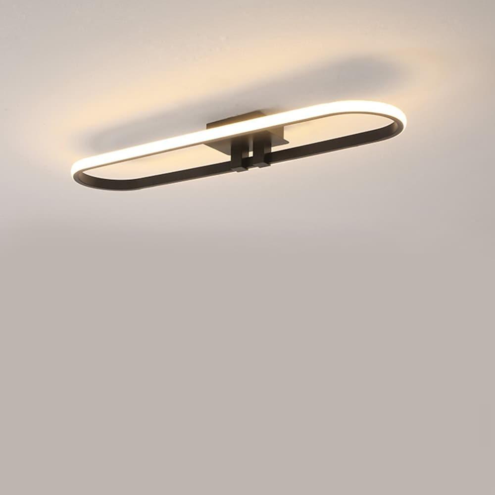 28'' LED 1-Light Flush Mount Lights LED Contemporary Metal PVC Linear Dimmable Ceiling Lights-dazuma